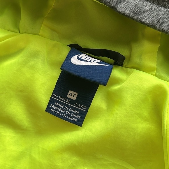 Nike Black and Gray with Neon Yellow Windbreaker Jacket Size 4T - Picture 5 of 9
